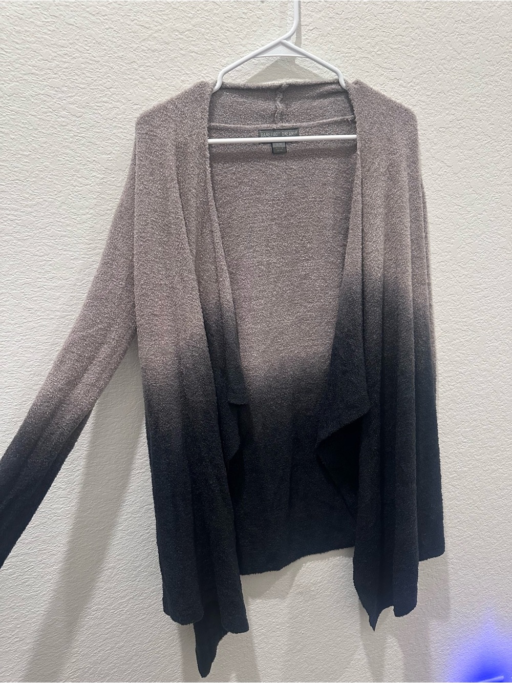 Barefoot‎ Dreams Ombre Open-Front Cardigan in Taupe and Black